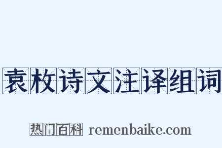 袁枚诗文注译组词是什么意思的图片